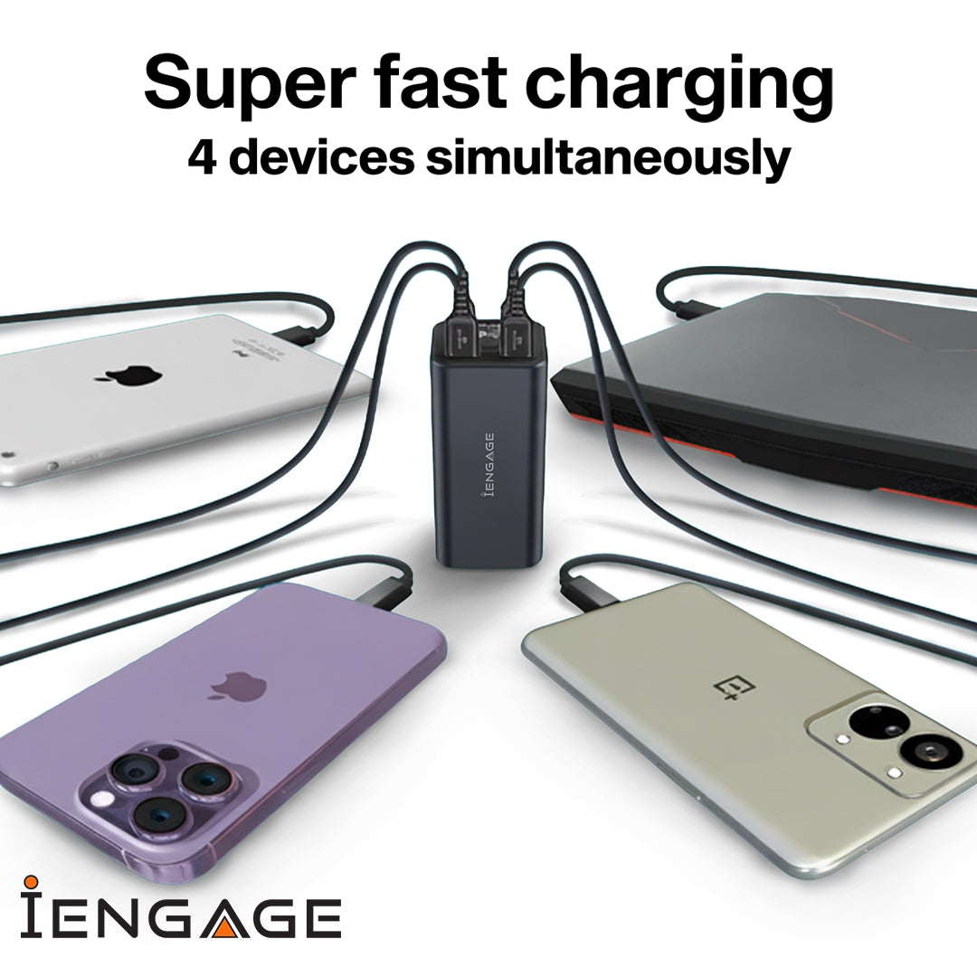 iEngage 20000 mAh Portable Fast Charging Power bank with Led Display- Pd100W