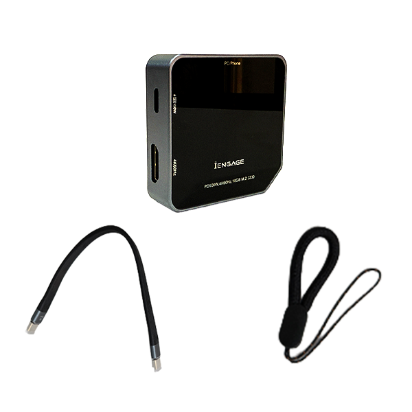 iEngage 4-In-1 Magnetic SSD Enclosure USB-C Hub(PD 100w/4k HDMI/USB3.2)