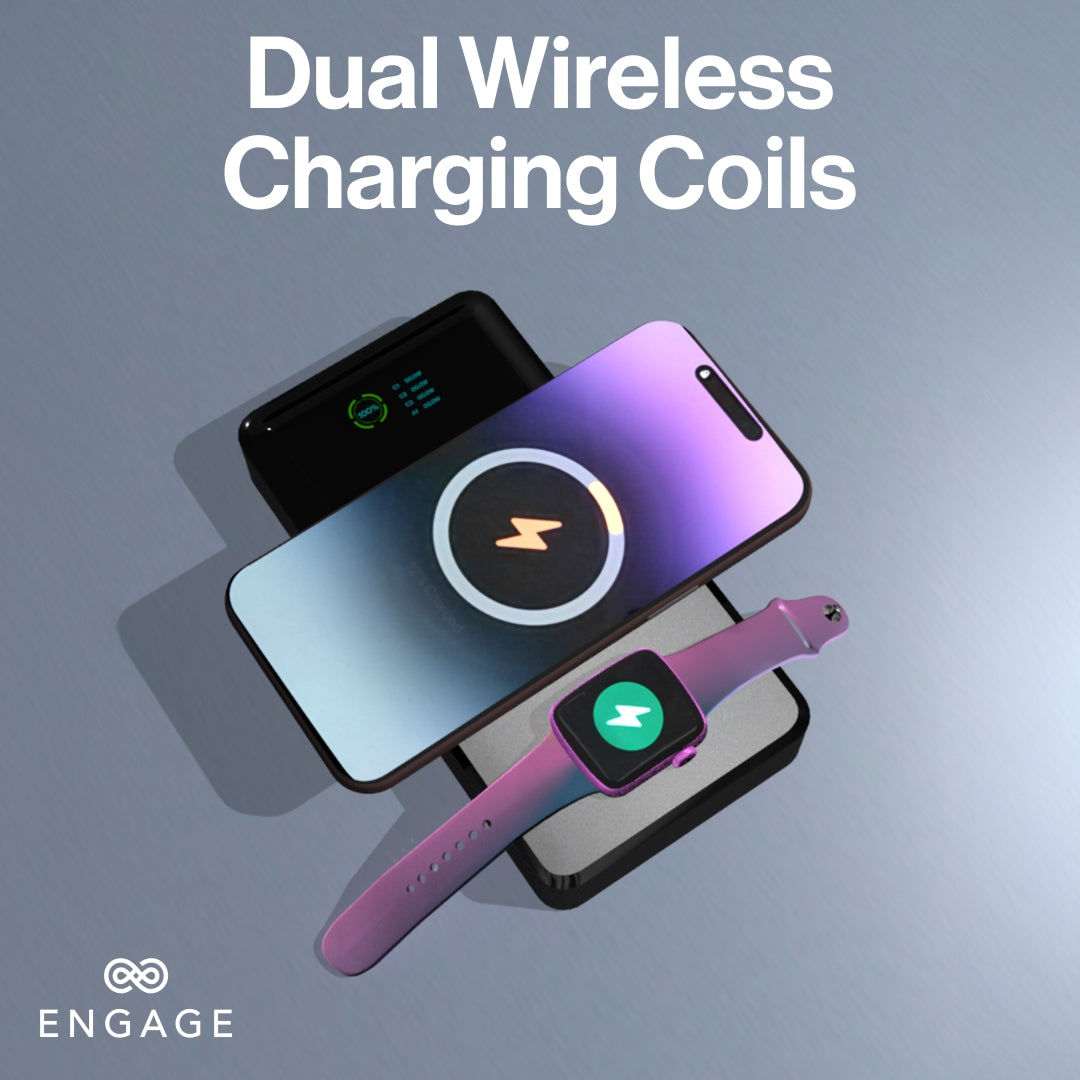 Engage Powerbank 25000mAh - Dual Wireless Charging 3 USB-C 1 USB-A