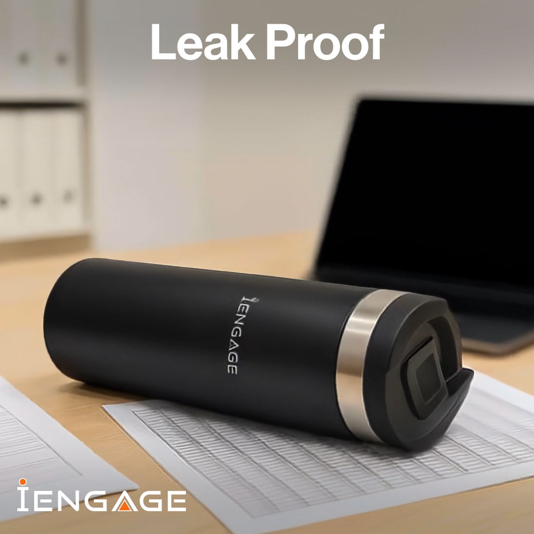 iEngage Insulated Stainless Steel Bottle Black (16Oz)(500Ml)