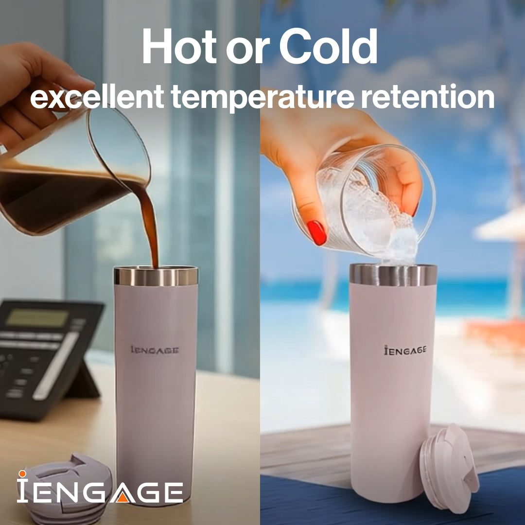 iEngage Insulated Stainless Steel Bottle Black (16Oz)(500Ml)