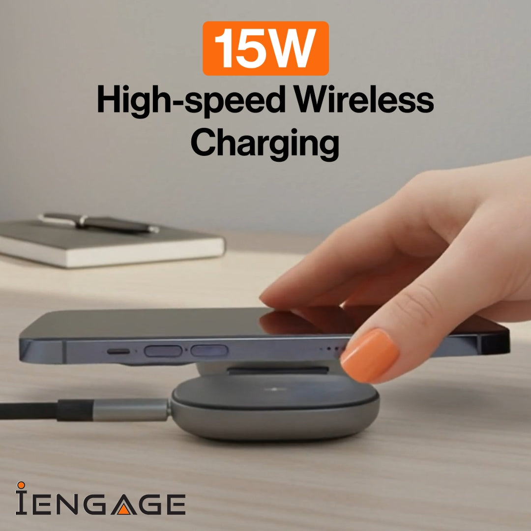 iEngage Super Mini 3-In-1 Wireless Charger (15W)