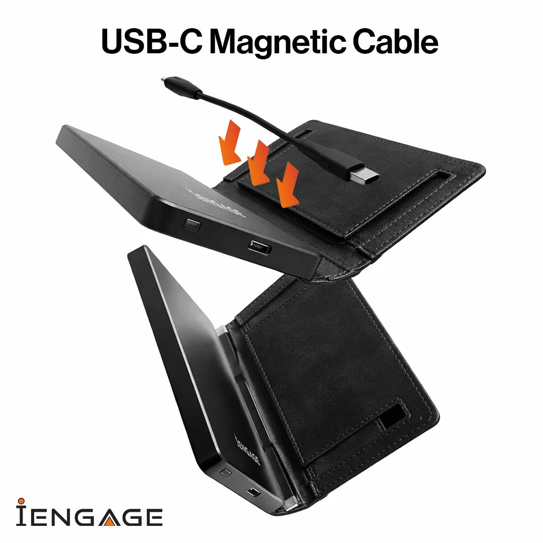 iEngage 5000mAh Powerbank Wallet With Magsafe (Black)