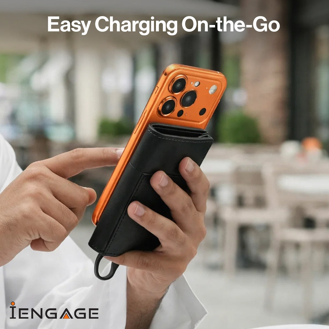 iEngage 5000mAh Powerbank Wallet With Magsafe (Black)