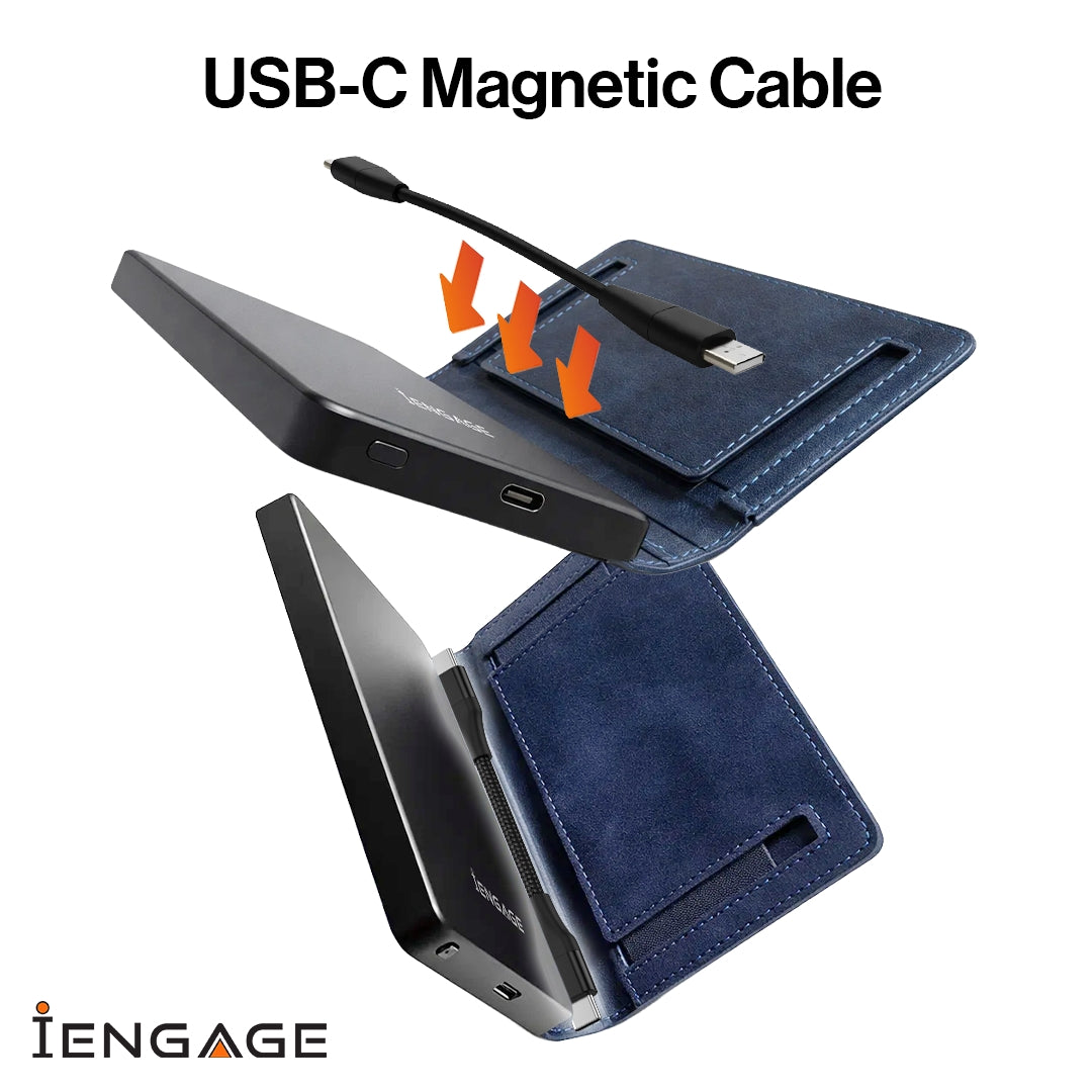 iEngage 5000mAh Powerbank Wallet With Magsafe (Blue)