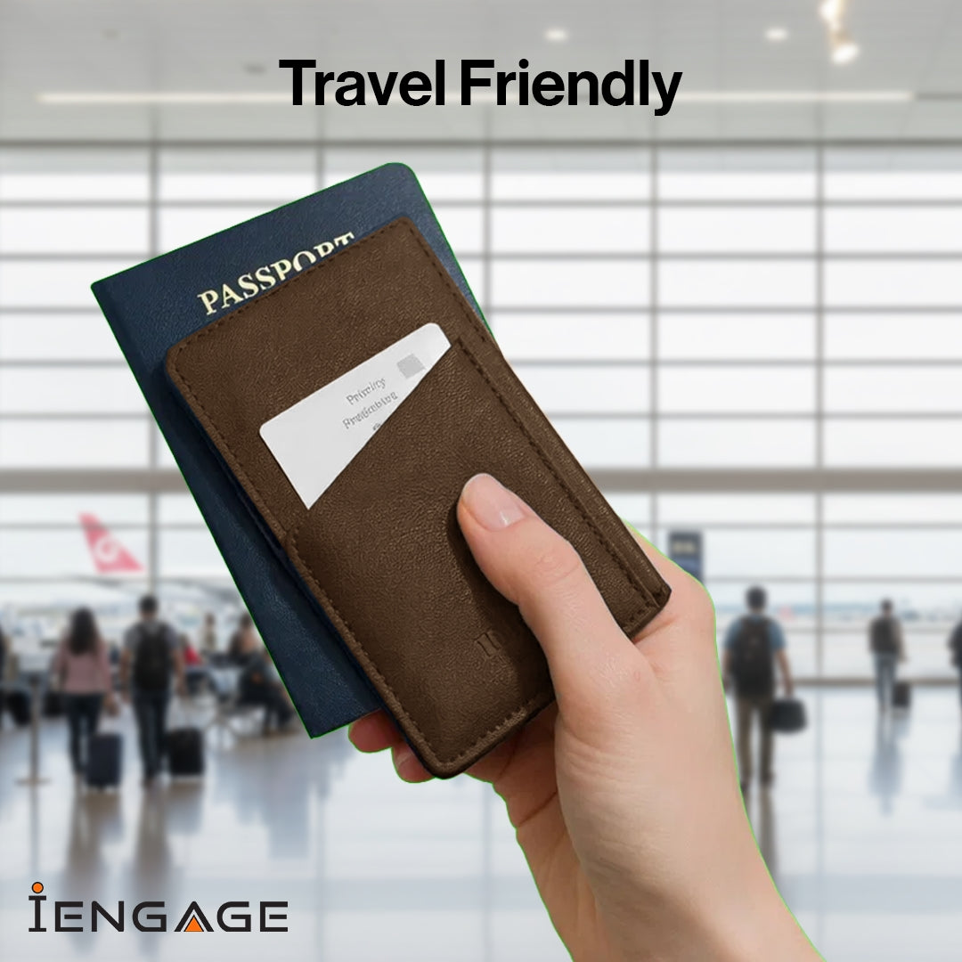 iEngage 5000mAh Powerbank Wallet With Magsafe (Dark Brown)