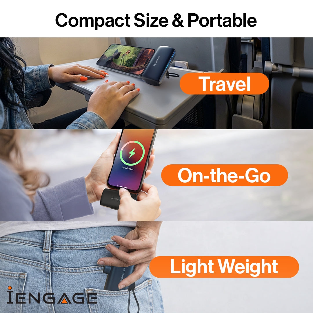iEngage 10000mAh Powerbank Compact 22.5W USB-C Fast Charging