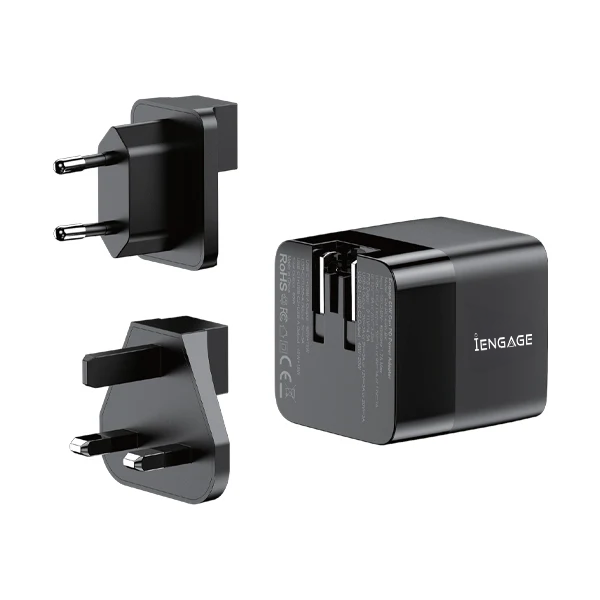 iEngage Dual Port C+A 65W Gan Power Adapter W/Usb-C Cable