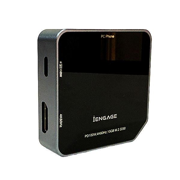 iEngage 4-In-1 Magnetic SSD Enclosure USB-C Hub(PD 100w/4k HDMI/USB3.2)