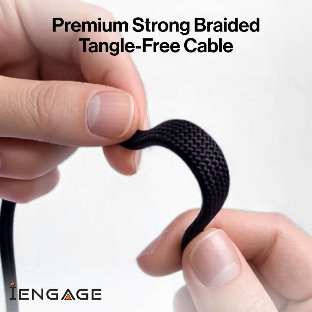 iEngage T-Angled 240W 2-In-1 USB-C Cable With Phone Stand Bracket ( 1.5 meter )