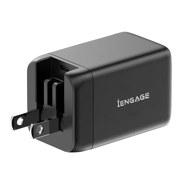 iEngage Dual Port 48W Power Adapter With Interchangeable Uk/Eu Plug