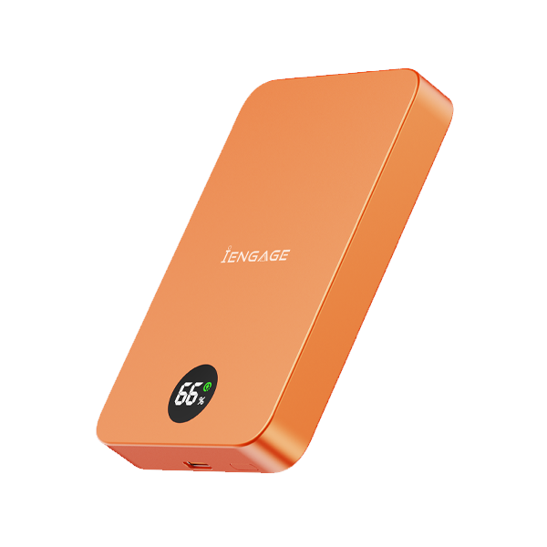 iEngage 10000mAh Semi Solid Battery Wireless Charging Powerbank (Orange)