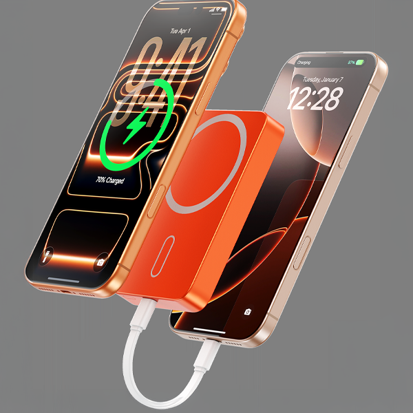 iEngage 10000mAh Semi Solid Battery Wireless Charging Powerbank (Orange)
