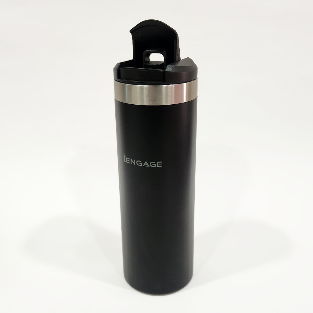 iEngage Insulated Stainless Steel Bottle Black (16Oz)(500Ml)