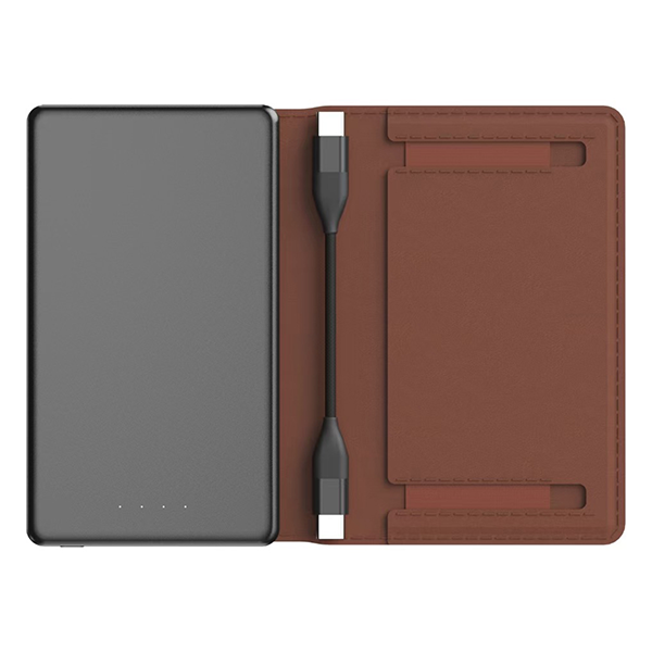 iEngage 5000 mAh Magnetic Powerbank Wallet (Dark Brown)