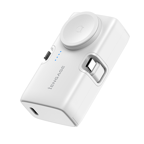iEngage Portable Dual Port Lightning/Usb-C & Watch Charging Powerbank(5000Mah)-W