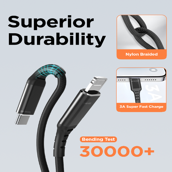 iEngage USB-C to Lightning Cable 2m (MFi Certified)(Black)