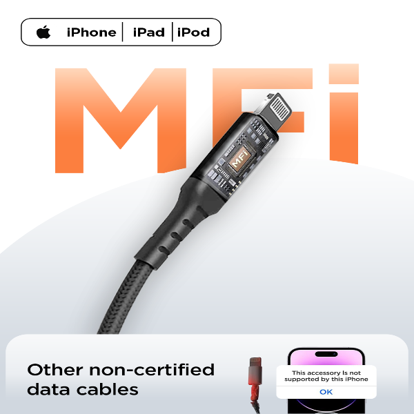 iEngage USB-C to Lightning Cable 2m (MFi Certified)(Black)