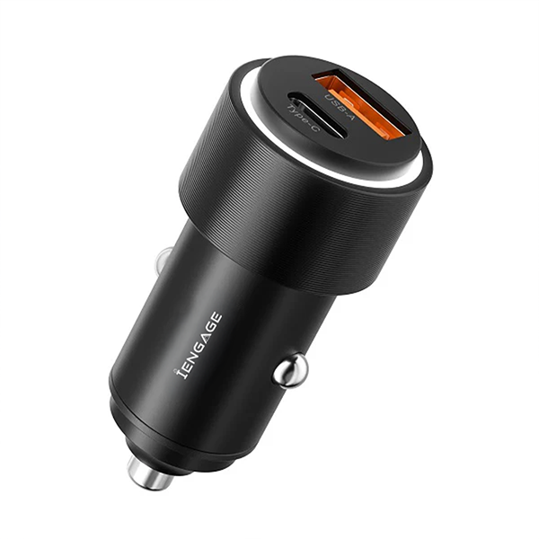 iEngage Dual Port Aluminium Alloy Car Charger 95W