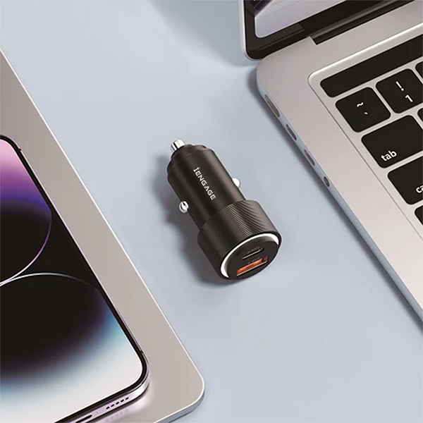 iEngage Dual Port Aluminium Alloy Car Charger 95W