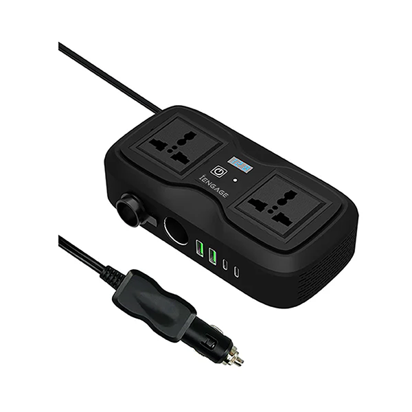 iEngage 200W Car Inverter W/ Dual Ac Socket / Usb-C & Usb-A Ports