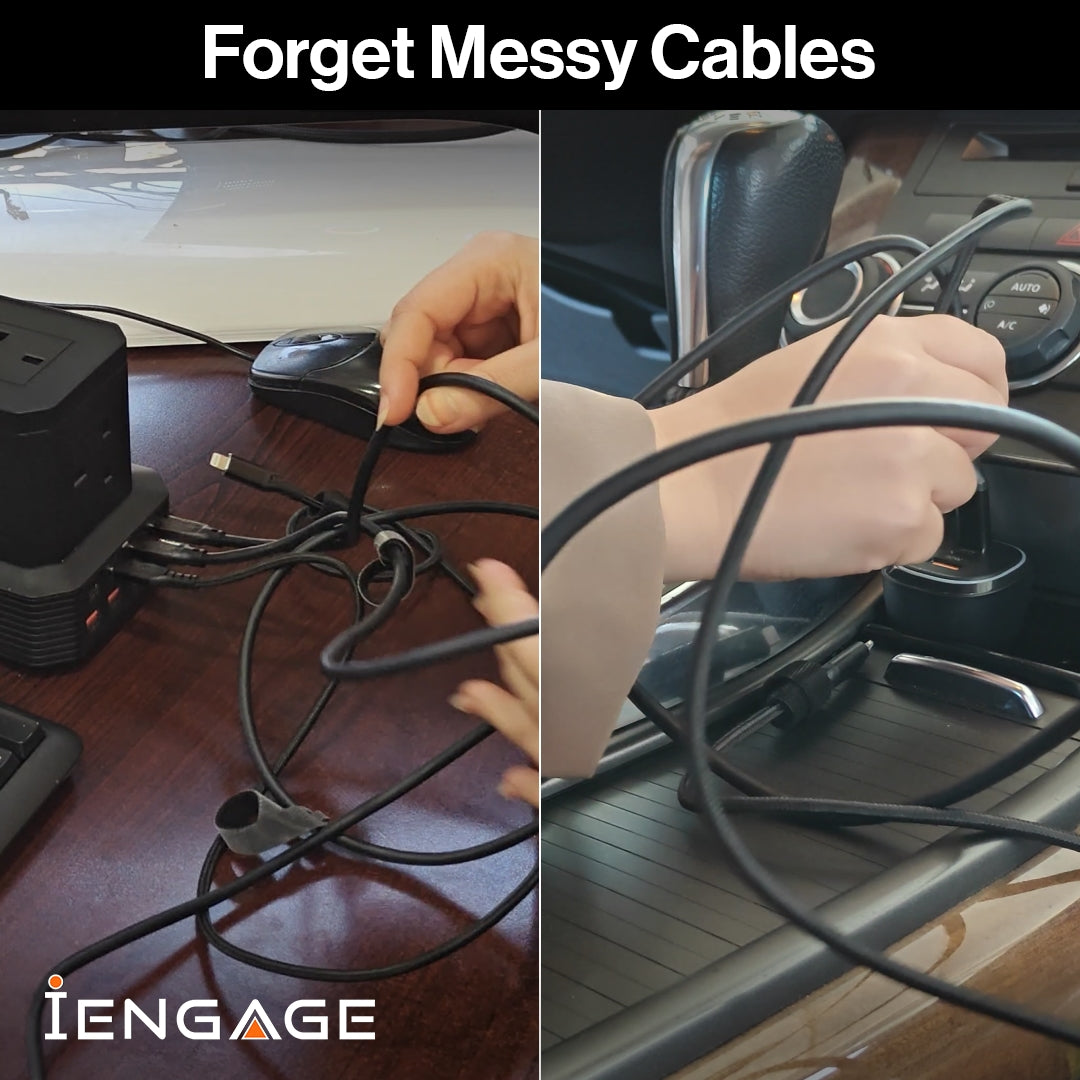 iEngage Magnetic C To C Cable 60W With Lightning Adapter(27W) (White)