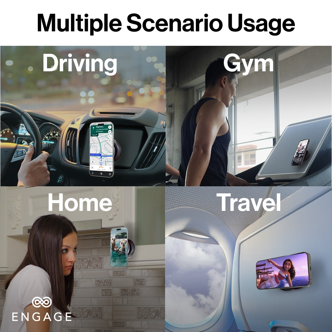 iEngage 360° Rotational & Adjustable Alloy Ring Magnetic Vacuum Suction Holder