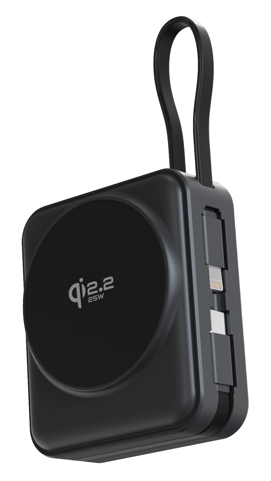 iEngage 10000mAh Semi Solid Battery Qi2.2 Magsafe Powerbank with Built-In Cables