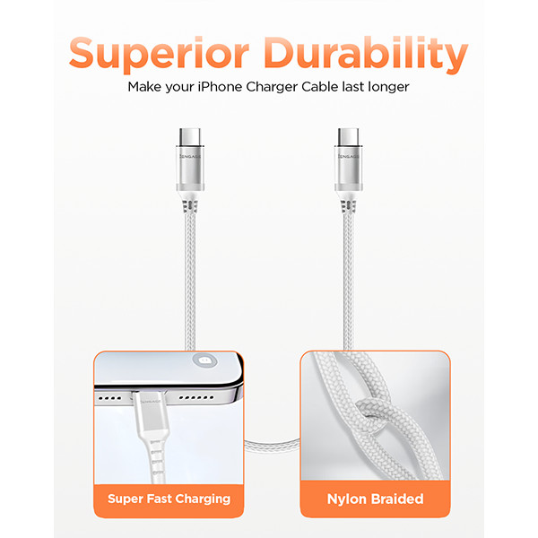 iEngage USB-C to USB-C Cable (30cm, 100W, White)