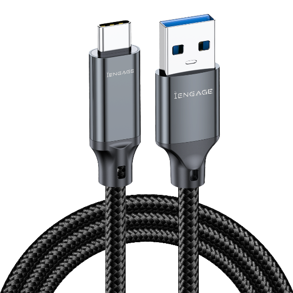 iEngage Braided USB-A To USB-C Cable( USB 3.2) (1.5M) (Black)