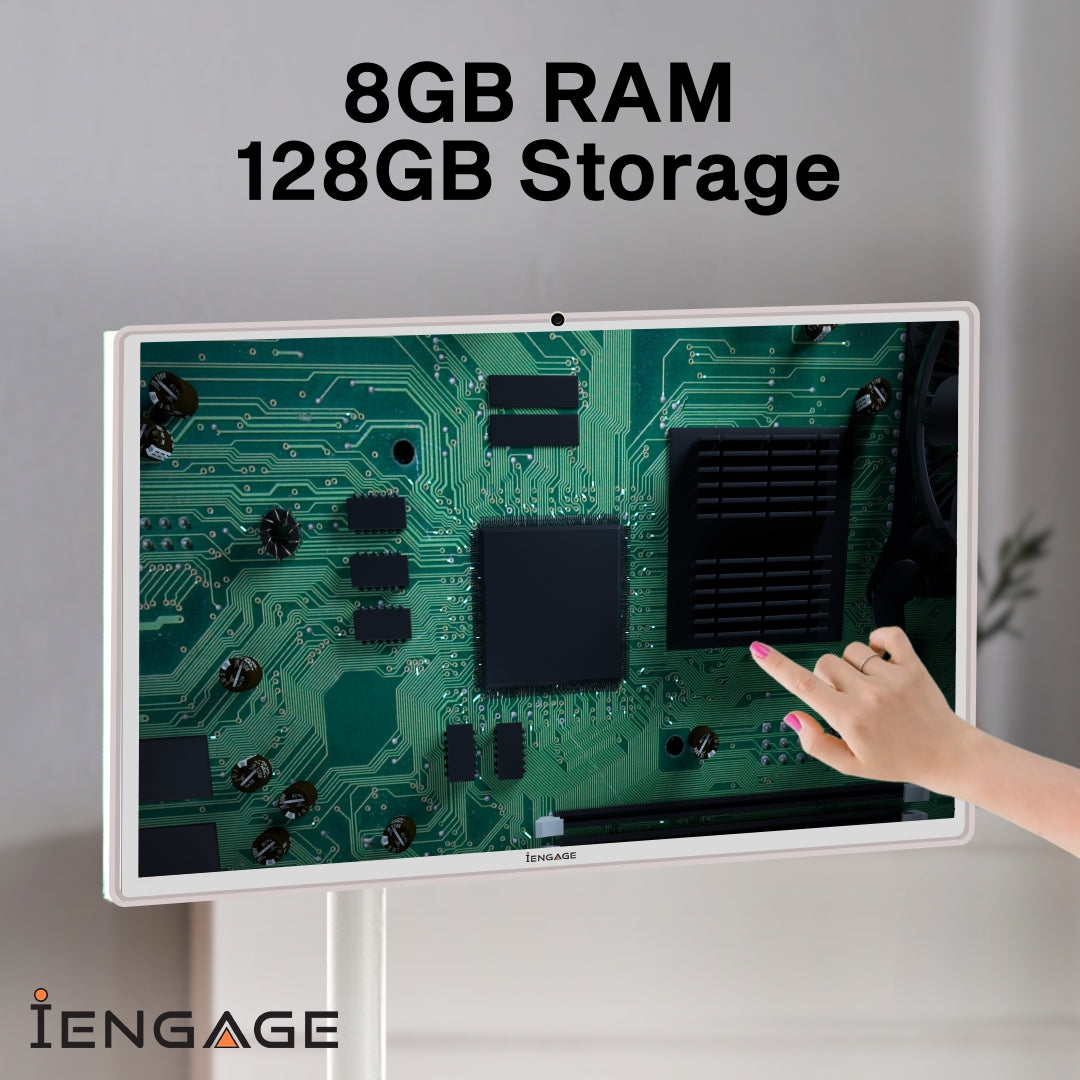 iEngage 32 Inch 4G (8GB/128GB) Android Rotating TouchScreen W/ Built-In Camera-White (15,000mAh)
