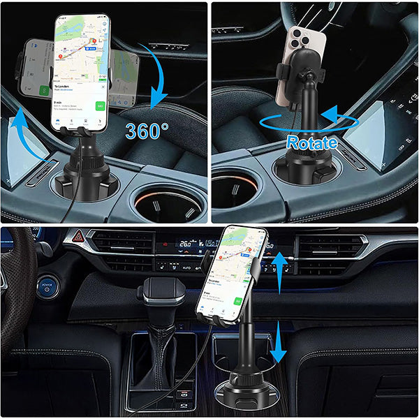 iEngage Smart Car Cup Phone Holder With Wireless Charging(15W)