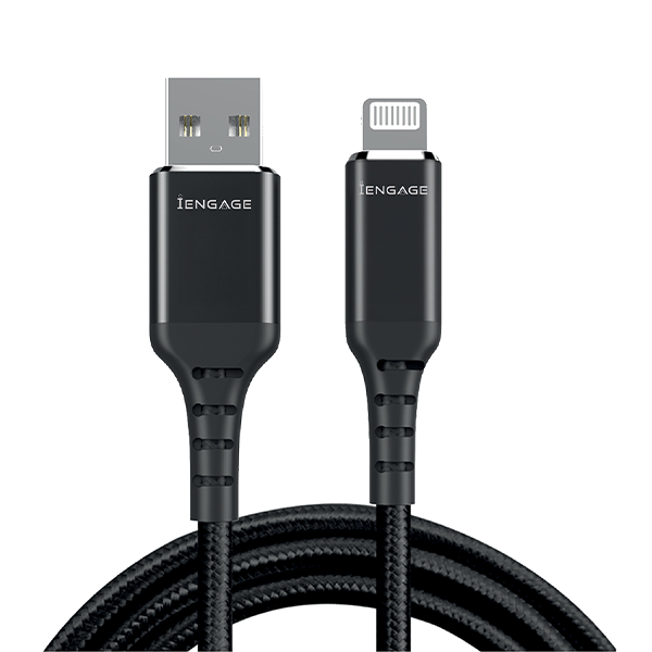 iEngage Lightning Mfi Cable USB-A to Lightning (Black)