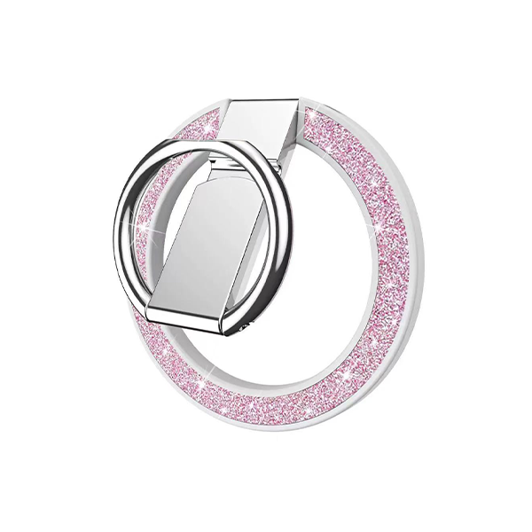 iEngage Magnetic Ring Grip With Stand (Pink Glitter)