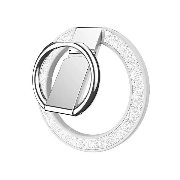 iEngage Magnetic Ring Grip With Stand (Silver Glitter)