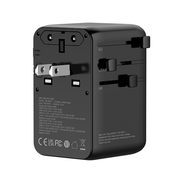 iEngage 100W Universal Travel Adapter Dual USB-C & A Ports / USB - C