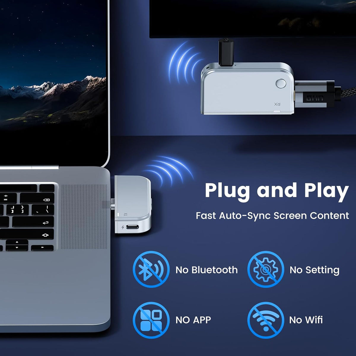iEngage Wireless Mirroring Hdmi Display Transmitter Receiver(1080P)