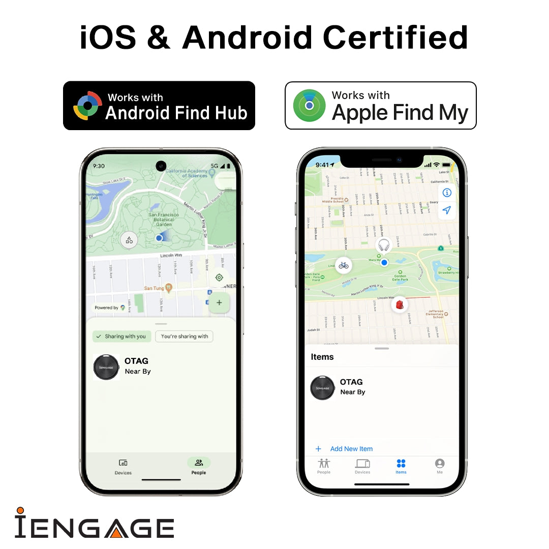 iEngage F8 Dual System Bluetooth Tracker ( Apple / Google Compatible) (White)