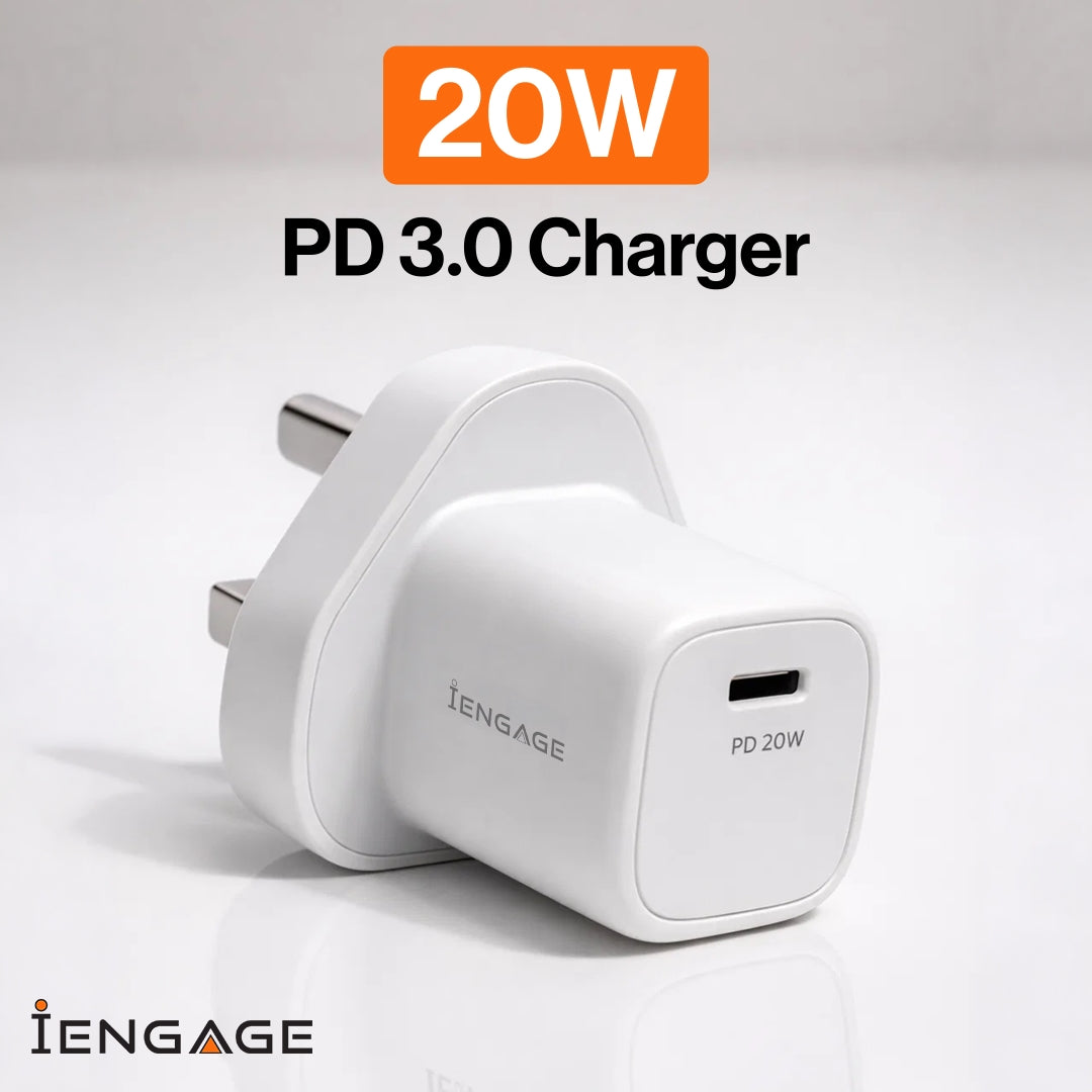 iEngage 20W USB-C Pd Power Adapter - White