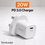 iEngage 20W USB-C Pd Power Adapter - White