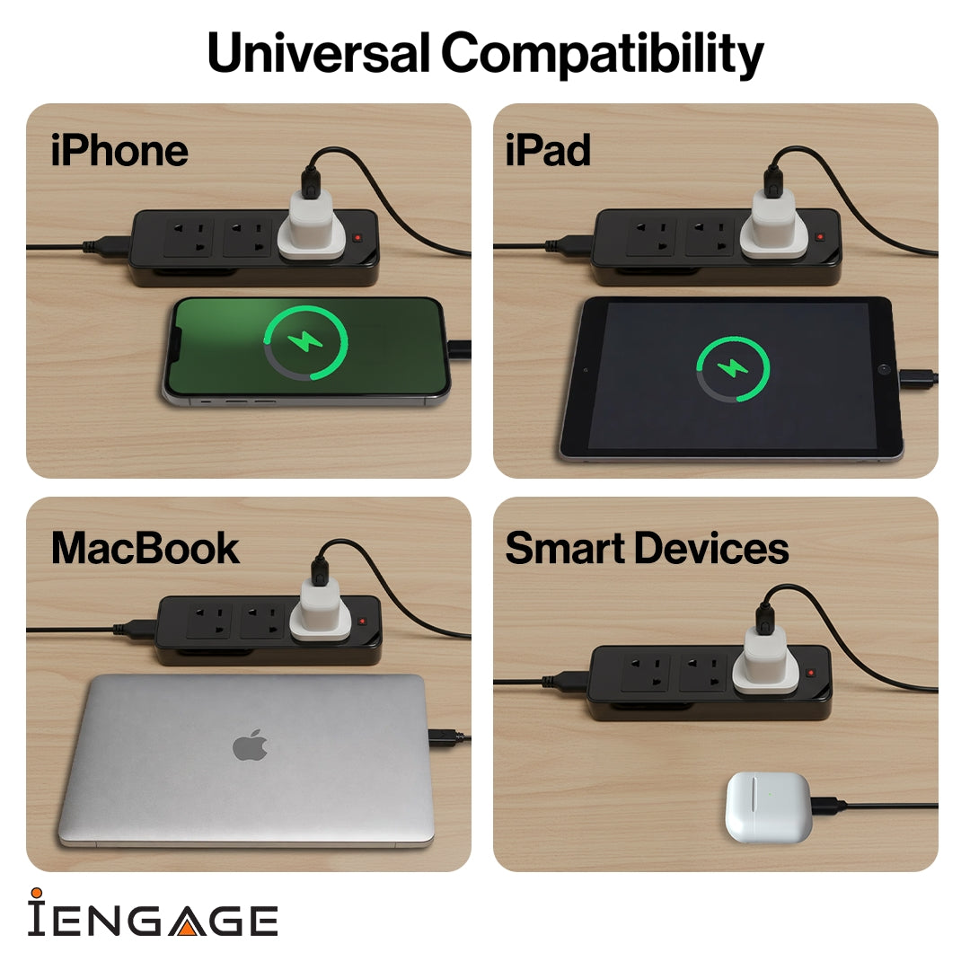 iEngage 20W USB-C Pd Power Adapter - White