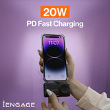 iEngage Portable Dual Port Lightning/Usb-C & Watch Charging Powerbank(5000Mah)-Black