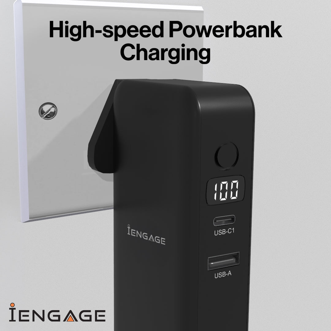 iEngage Hybrid 65W Gan Charger 10000 mAh Power Bank