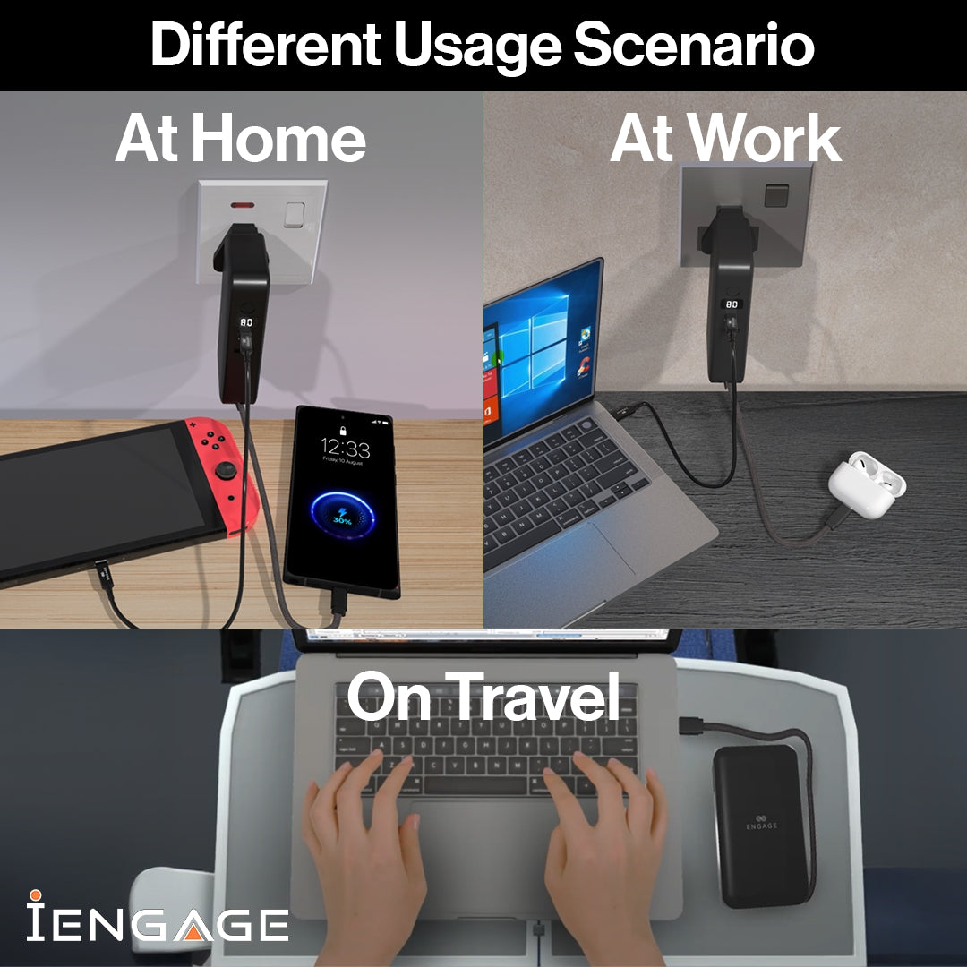 iEngage Hybrid 65W Gan Charger 10000 mAh Power Bank