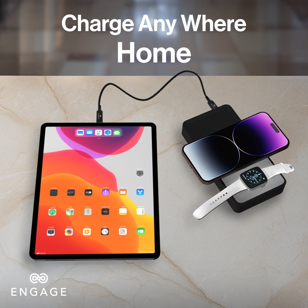 Engage Powerbank 25000mAh - Dual Wireless Charging 3 USB-C 1 USB-A
