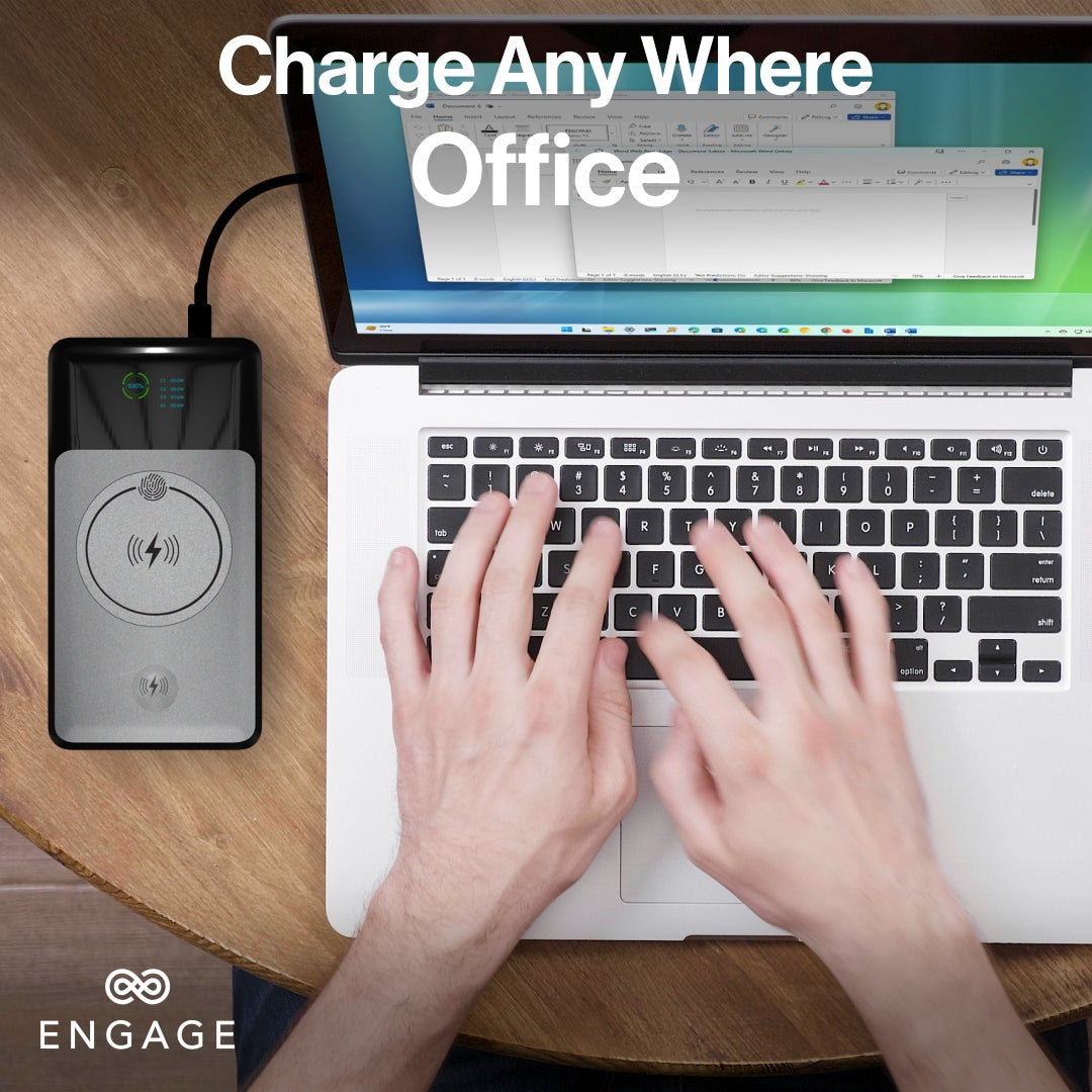 Engage Powerbank 25000mAh - Dual Wireless Charging 3 USB-C 1 USB-A