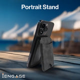 iEngage Magsafe Fold Wallet (Multiple Card Holder/Stand Feature) (Black)