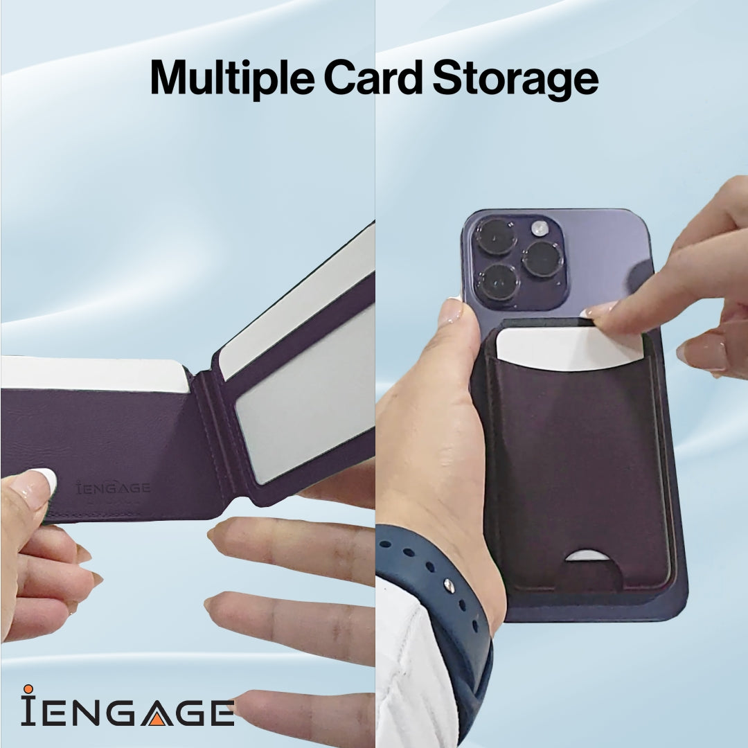 iEngage Magsafe Fold Wallet (Multiple Card Holder/Stand Feature) (Purple)