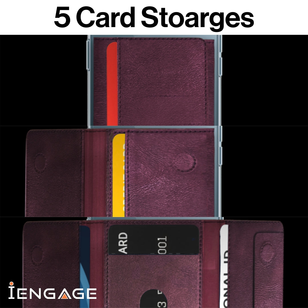 iEngage Tri-Fold Magsafe Wallet (Purple)