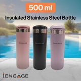 iEngage Insulated Stainless Steel Bottle Black (16Oz)(500Ml)